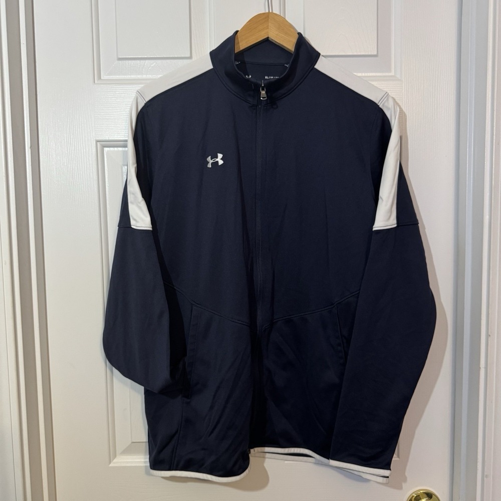 Under Armour Men's Rival Knit‎ Full Zip Jacket Navy Blue/White XL